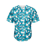 Blue Watercolor Butterfly Pattern Print Men's Baseball Jersey