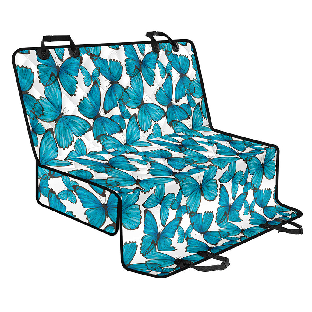 Blue Watercolor Butterfly Pattern Print Pet Car Back Seat Cover