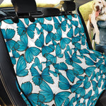 Blue Watercolor Butterfly Pattern Print Pet Car Back Seat Cover