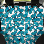 Blue Watercolor Butterfly Pattern Print Pet Car Back Seat Cover