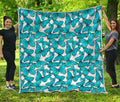 Blue Watercolor Butterfly Pattern Print Quilt