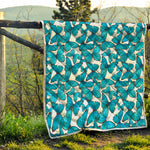 Blue Watercolor Butterfly Pattern Print Quilt