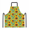 Blue Watercolor Sunflower Pattern Print Apron