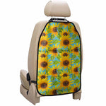 Blue Watercolor Sunflower Pattern Print Car Seat Organizers