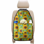 Blue Watercolor Sunflower Pattern Print Car Seat Organizers