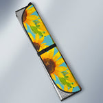 Blue Watercolor Sunflower Pattern Print Car Sun Shade GearFrost