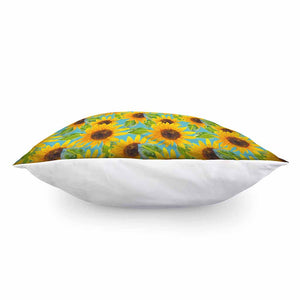 Blue Watercolor Sunflower Pattern Print Pillow Cover