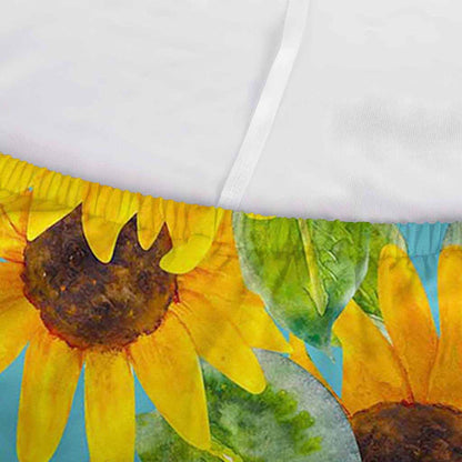 Blue Watercolor Sunflower Pattern Print Sofa Cover