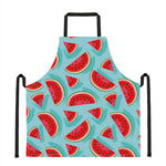 Blue Watermelon Pieces Pattern Print Apron