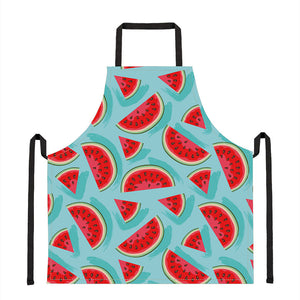 Blue Watermelon Pieces Pattern Print Apron