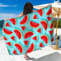 Blue Watermelon Pieces Pattern Print Beach Sarong Wrap