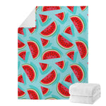 Blue Watermelon Pieces Pattern Print Blanket