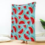 Blue Watermelon Pieces Pattern Print Blanket