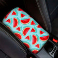 Blue Watermelon Pieces Pattern Print Car Center Console Cover