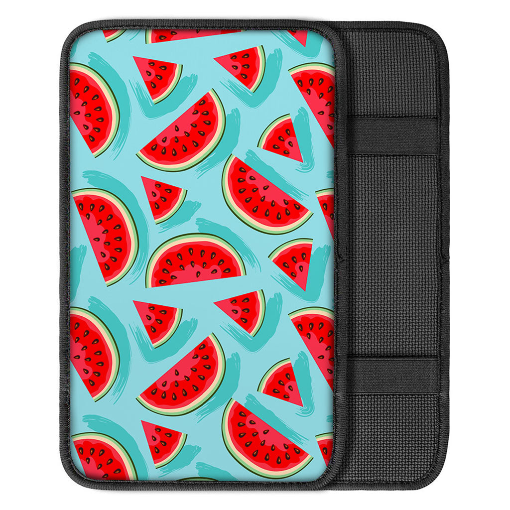 Blue Watermelon Pieces Pattern Print Car Center Console Cover