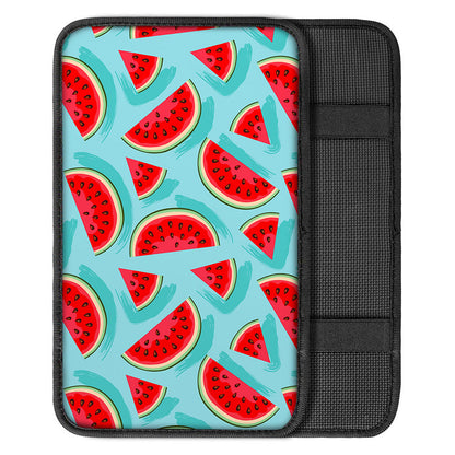 Blue Watermelon Pieces Pattern Print Car Center Console Cover