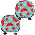 Blue Watermelon Pieces Pattern Print Car Headrest Covers