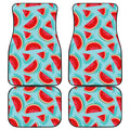 Blue Watermelon Pieces Pattern Print Front and Back Car Floor Mats