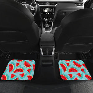 Blue Watermelon Pieces Pattern Print Front and Back Car Floor Mats