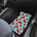 Blue Watermelon Pieces Pattern Print Front and Back Car Floor Mats