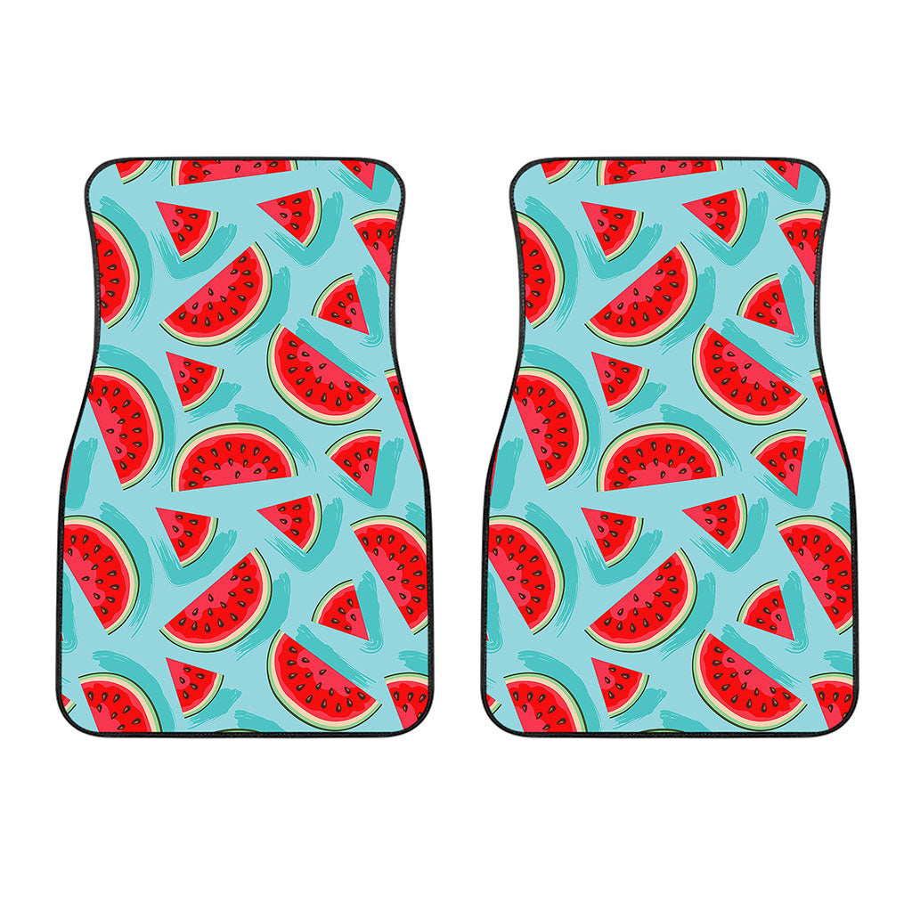 Blue Watermelon Pieces Pattern Print Front Car Floor Mats