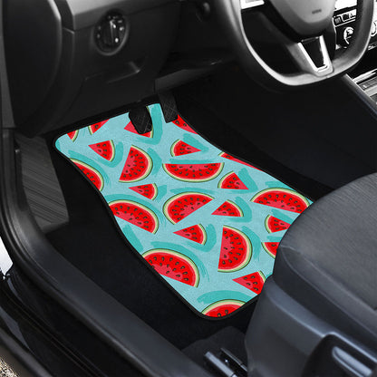 Blue Watermelon Pieces Pattern Print Front Car Floor Mats