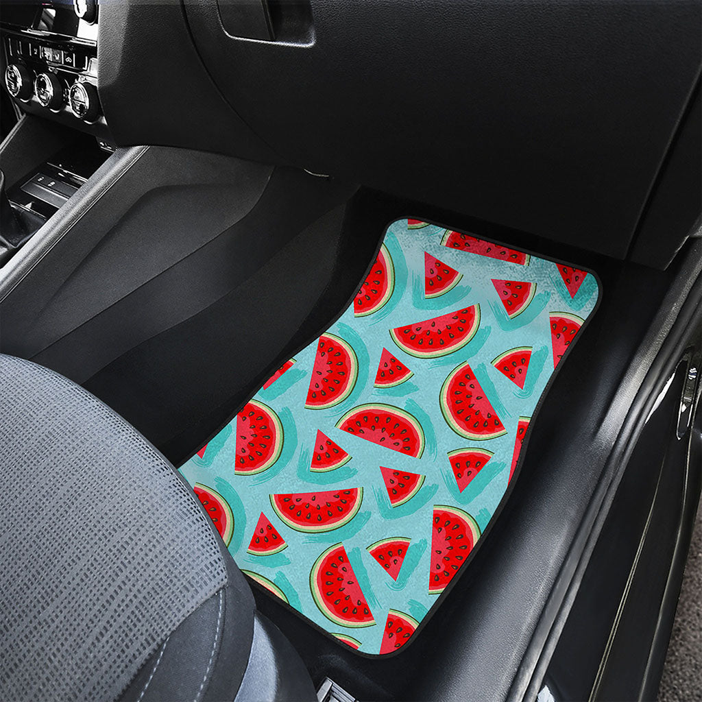 Blue Watermelon Pieces Pattern Print Front Car Floor Mats