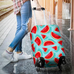 Blue Watermelon Pieces Pattern Print Luggage Cover GearFrost