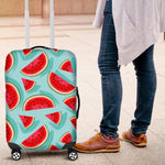 Blue Watermelon Pieces Pattern Print Luggage Cover GearFrost