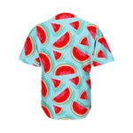 Blue Watermelon Pieces Pattern Print Men's Baseball Jersey