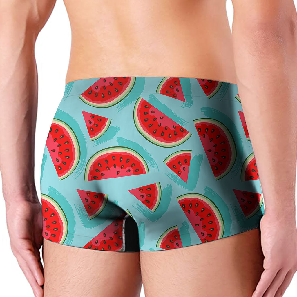 Blue Watermelon Pieces Pattern Print Men's Boxer Briefs