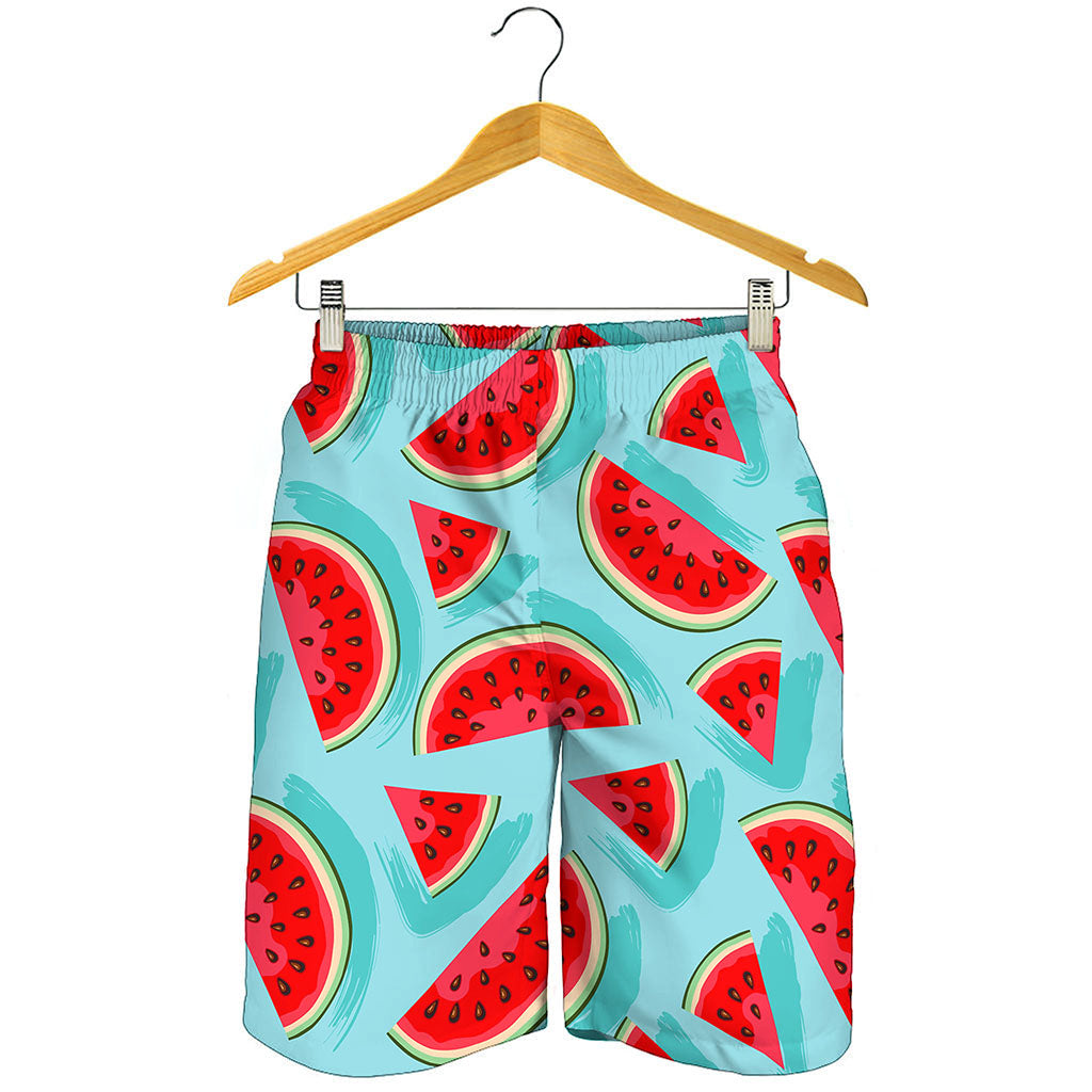 Blue Watermelon Pieces Pattern Print Men's Shorts