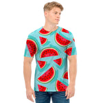 Blue Watermelon Pieces Pattern Print Men's T-Shirt