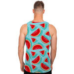 Blue Watermelon Pieces Pattern Print Men's Tank Top
