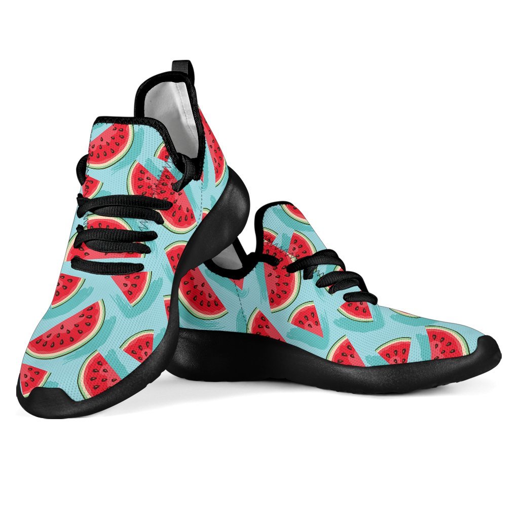 Blue Watermelon Pieces Pattern Print Mesh Knit Shoes GearFrost