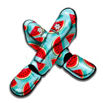 Blue Watermelon Pieces Pattern Print Muay Thai Shin Guard