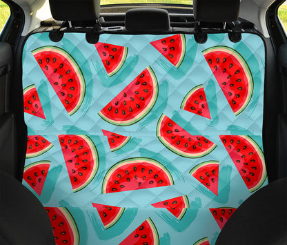 Blue Watermelon Pieces Pattern Print Pet Car Back Seat Cover