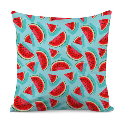 Blue Watermelon Pieces Pattern Print Pillow Cover