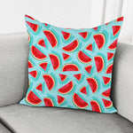 Blue Watermelon Pieces Pattern Print Pillow Cover