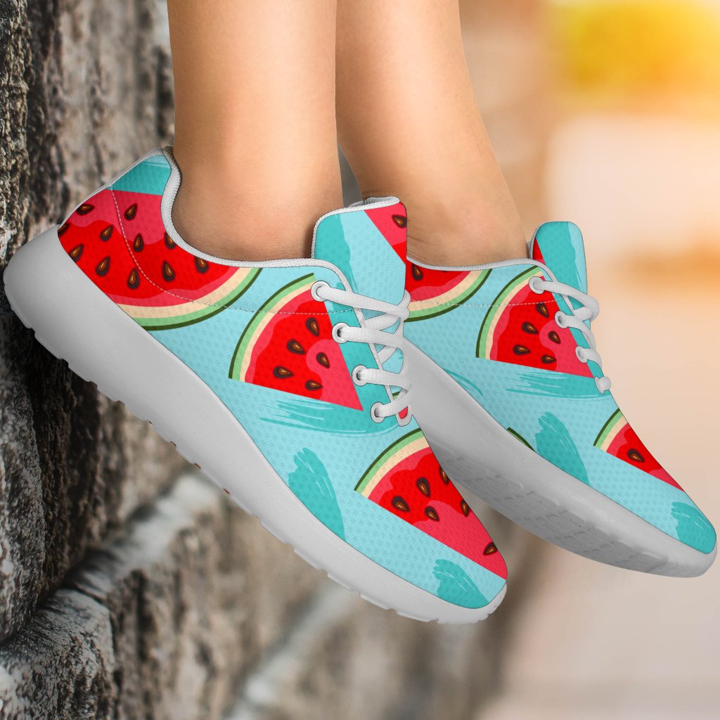 Blue Watermelon Pieces Pattern Print Sport Shoes GearFrost