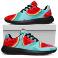 Blue Watermelon Pieces Pattern Print Walking Shoes