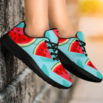 Blue Watermelon Pieces Pattern Print Sport Shoes GearFrost