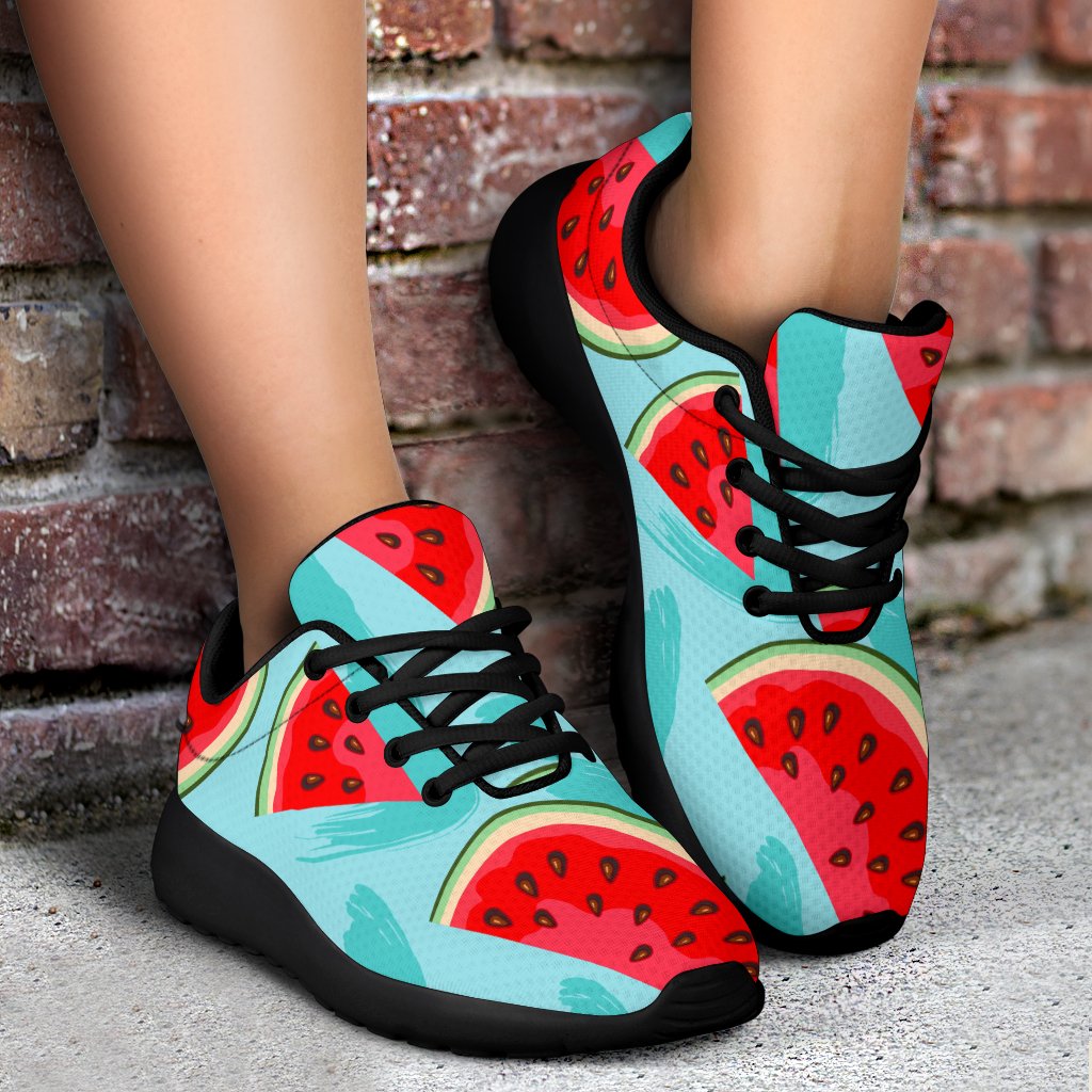 Blue Watermelon Pieces Pattern Print Sport Shoes GearFrost