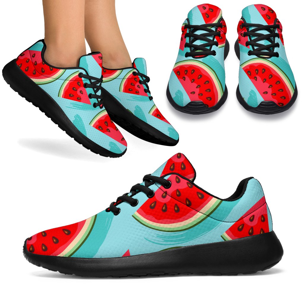 Blue Watermelon Pieces Pattern Print Sport Shoes GearFrost