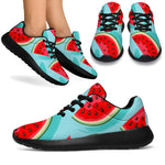 Blue Watermelon Pieces Pattern Print Sport Shoes GearFrost