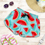 Blue Watermelon Pieces Pattern Print Women's Shorts