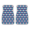 Blue White And Red Argyle Pattern Print Front Car Floor Mats