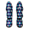 Blue White And Red Argyle Pattern Print Muay Thai Shin Guard