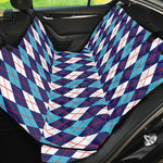 Blue White And Red Argyle Pattern Print Pet Car Back Seat Cover