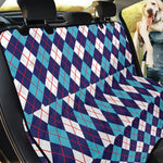 Blue White And Red Argyle Pattern Print Pet Car Back Seat Cover